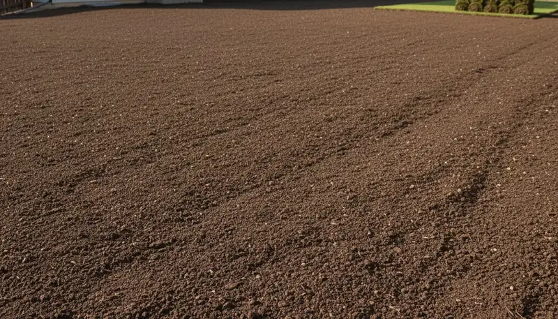Graded soil prepared for sod installation by Chop Chop Landscaping in Thornton, CO