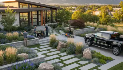 Landscaping team serving Thornton, CO with professional yard maintenance and design services